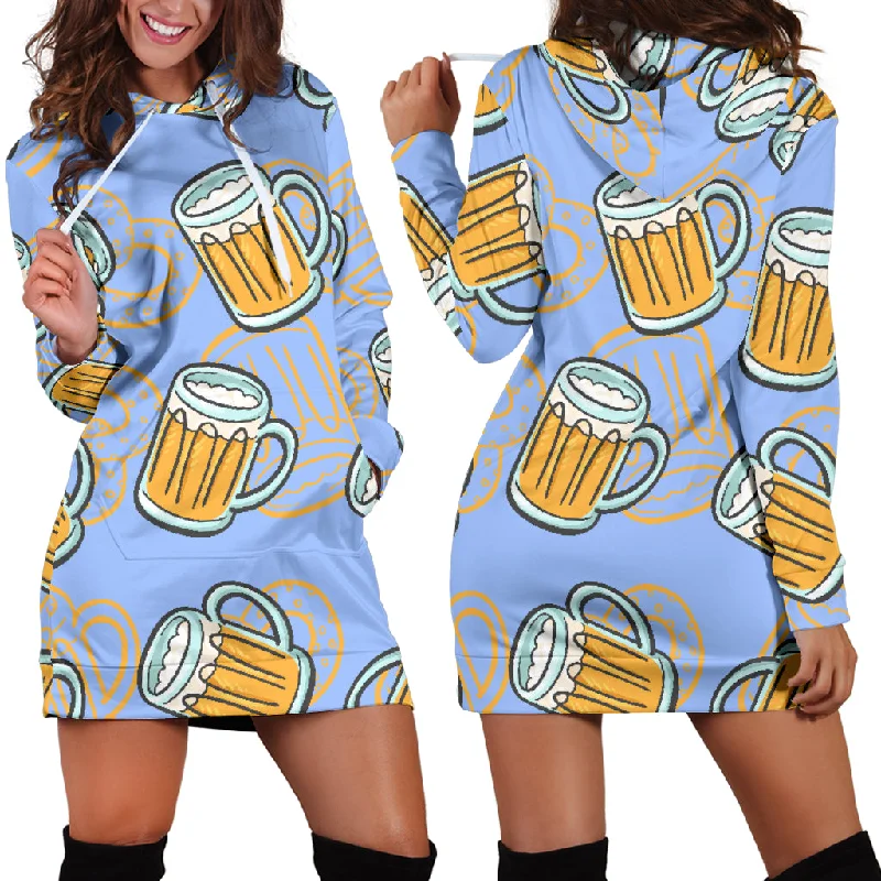 Beer Pattern Women'S Hoodie Dress