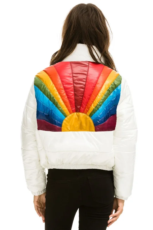 SUNBURST APRES PUFFER JACKET - GLOSSY WHITE