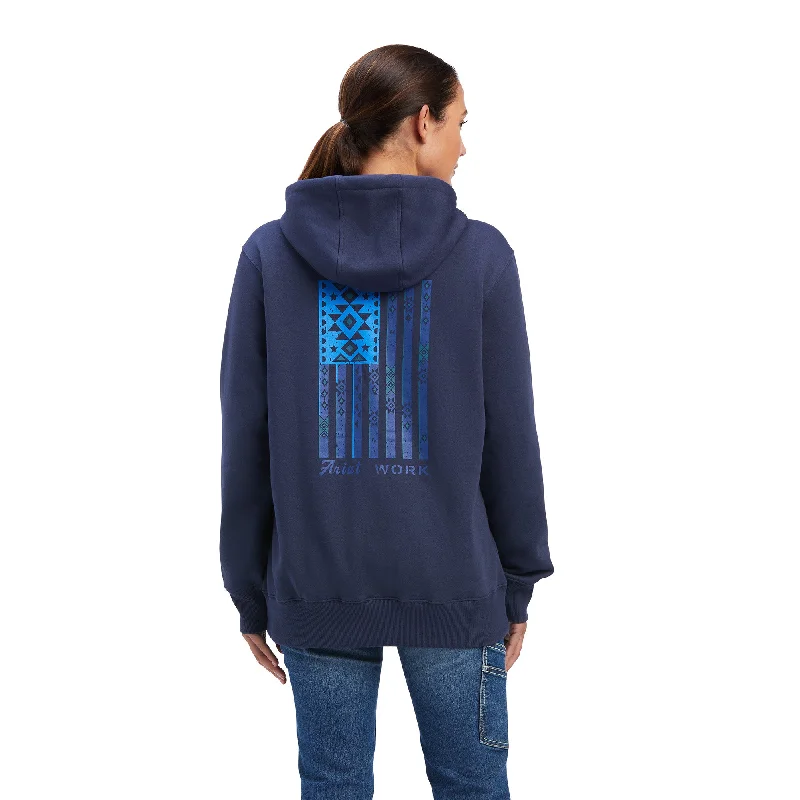 Ariat Ladies Rebar Aztec Graphic Indigo Pullover Hoodie 10041466