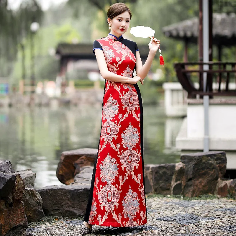 (S-5XL & Custom Size) Plus Size Formal Maxi Qipao Dress