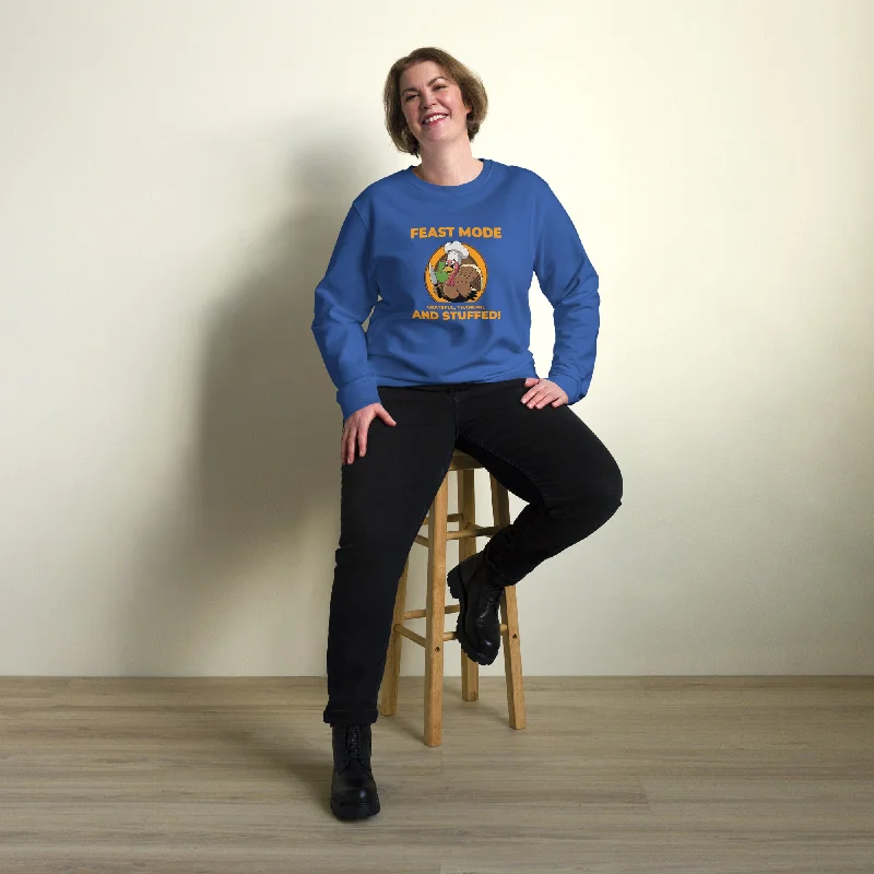 Grateful Thankful And Stuffed Graphic Women Organic Sweatshirt