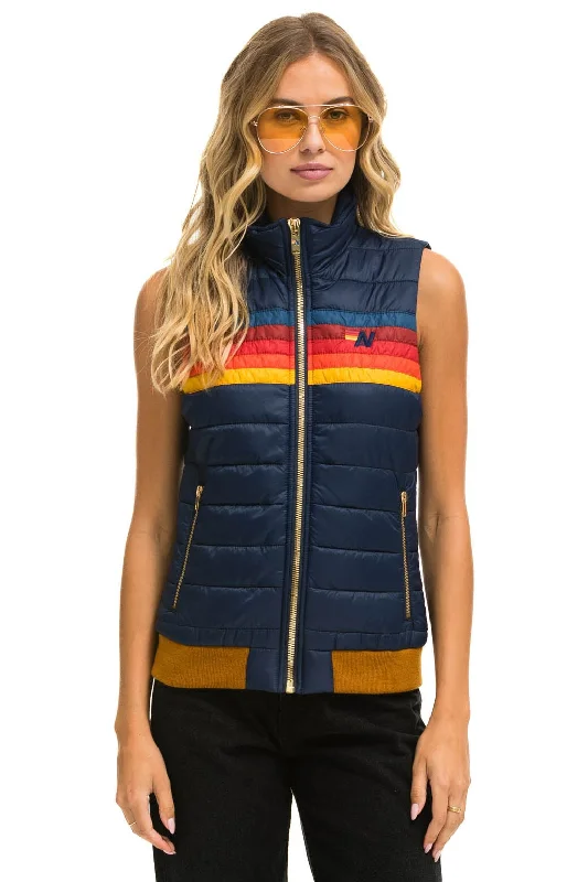 WOMEN'S 5 STRIPE VEST - NAVY