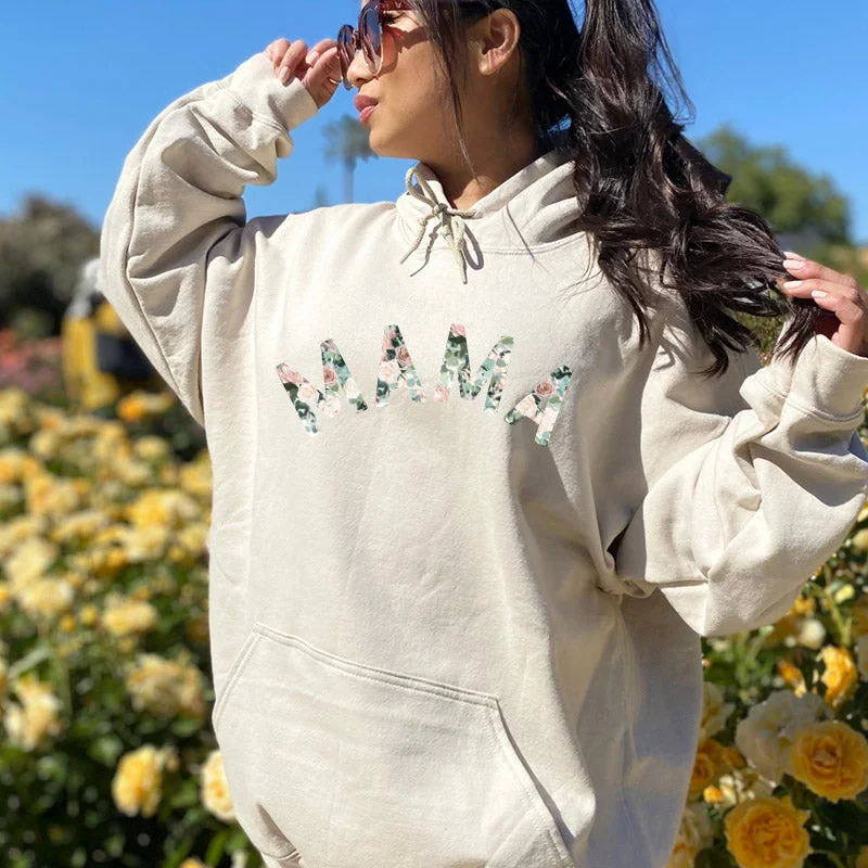 Mama Floral Print Hoodie