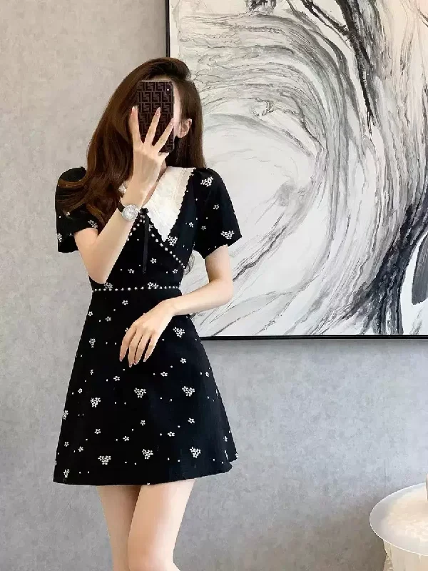 Plus Size Doll Collar Floral Dress