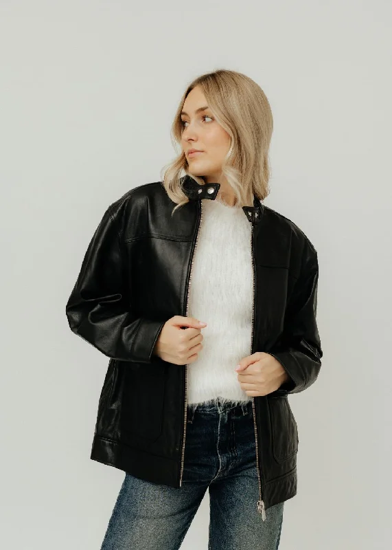 Anine Bing Henry Jacket in Black Leather