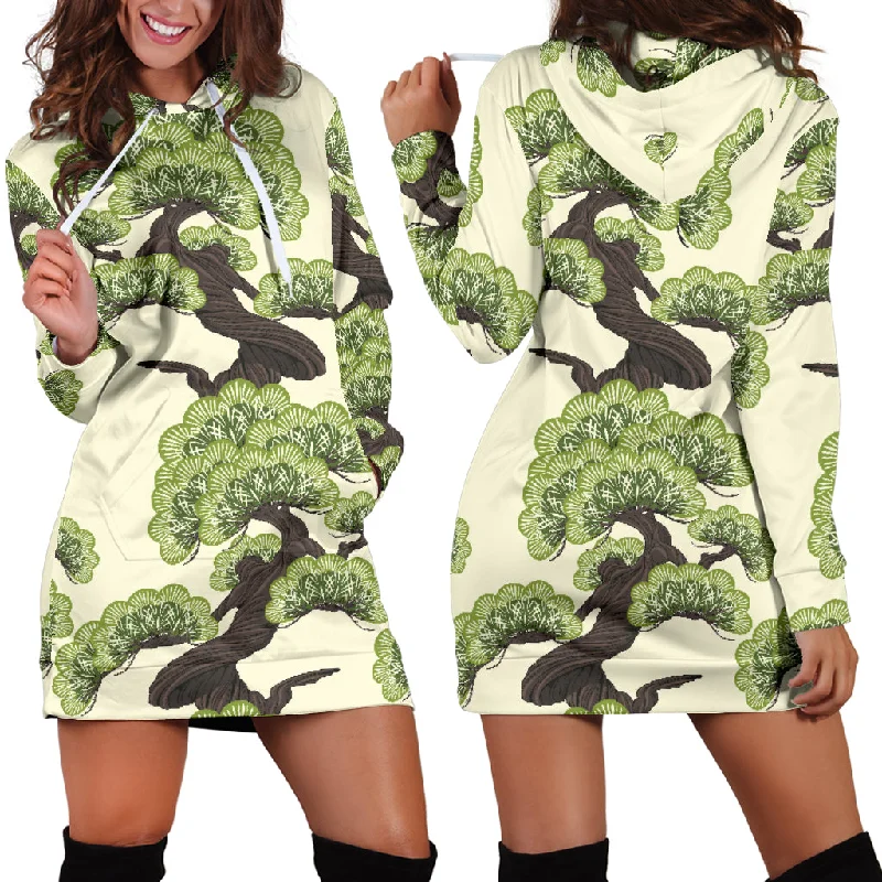 Bonsai Pattern Women'S Hoodie Dress