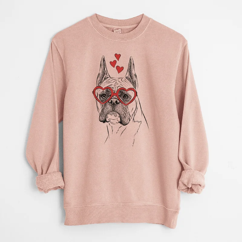 Valentine Ezra the Boxer - Unisex Pigment Dyed Crew Sweatshirt