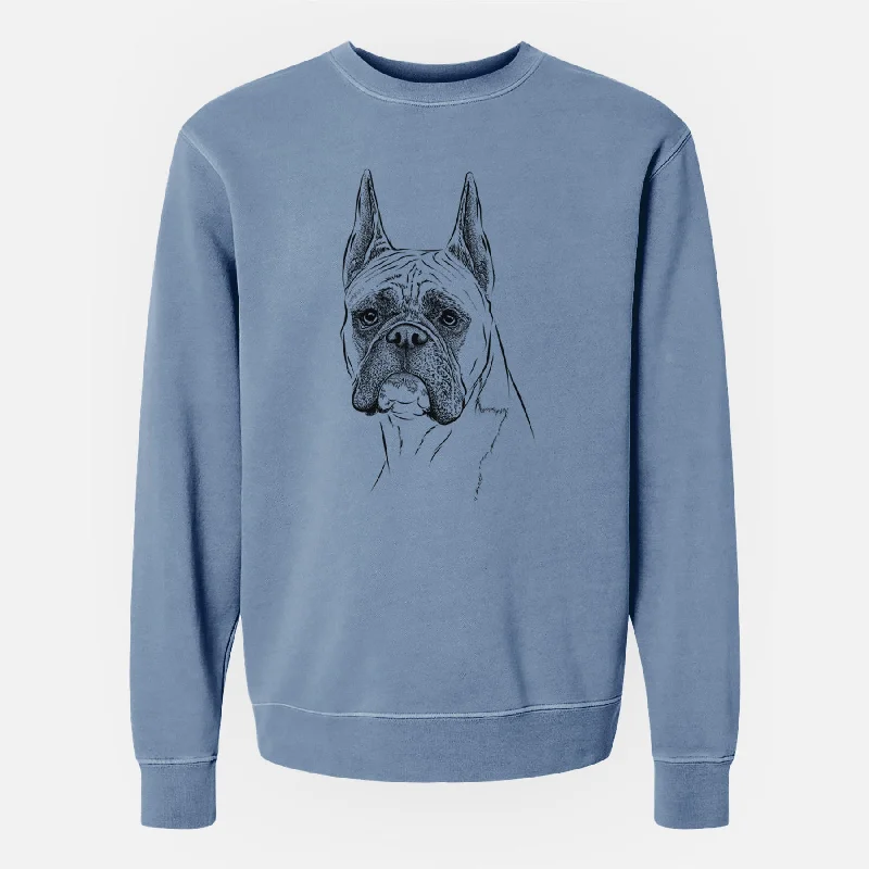 Bare Ezra the Boxer - Unisex Pigment Dyed Crew Sweatshirt