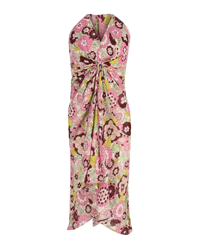 Dodo Bar Or Halter Midi Dress in Floral Cotton