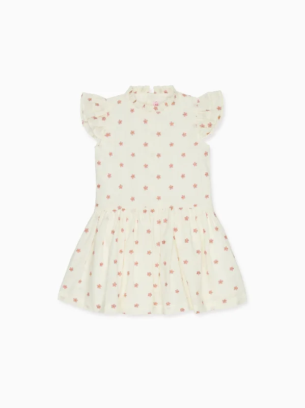 Ivory Floral Rita Girl Drop Waist Dress