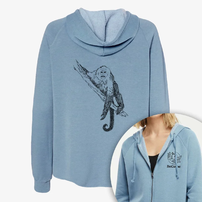 Capuchin Monkey - Cebus imitator - Women's Cali Wave Zip-Up Sweatshirt