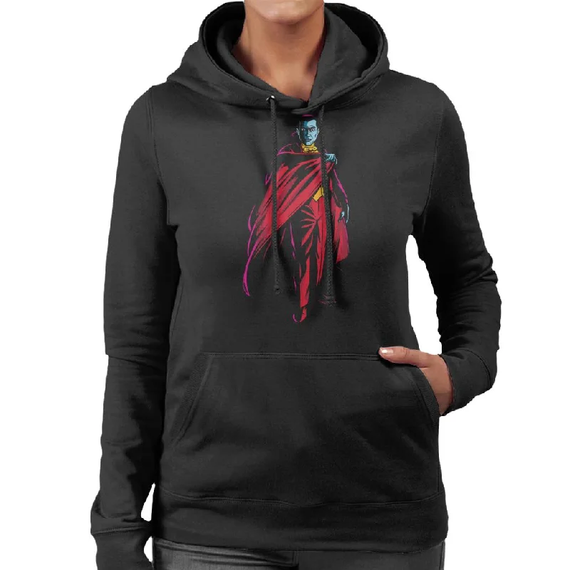 Dracula Cape Pose Dark Blood Illustration Women's Hooded Sweatshirt