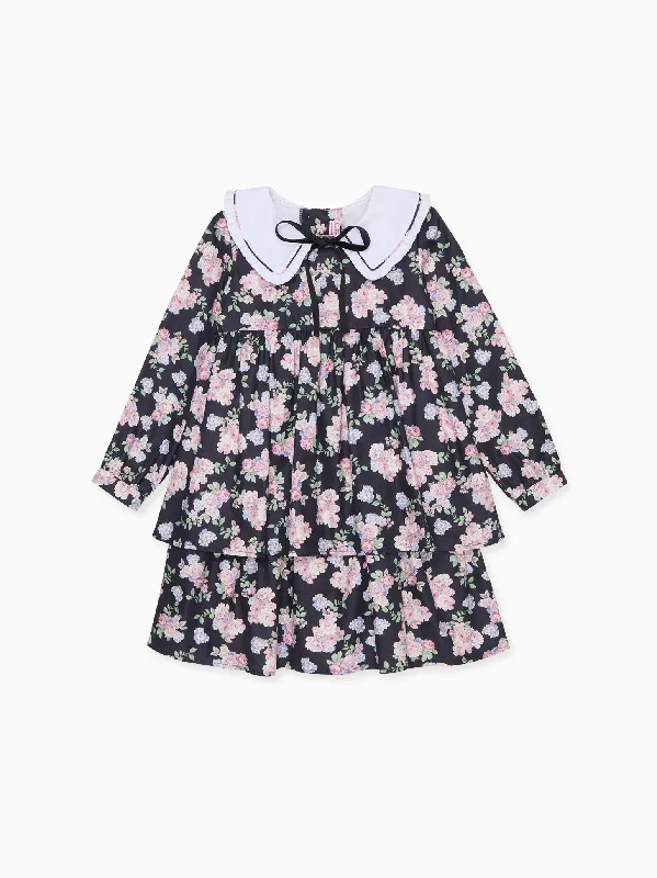 Black Floral Andrea Girl Dress