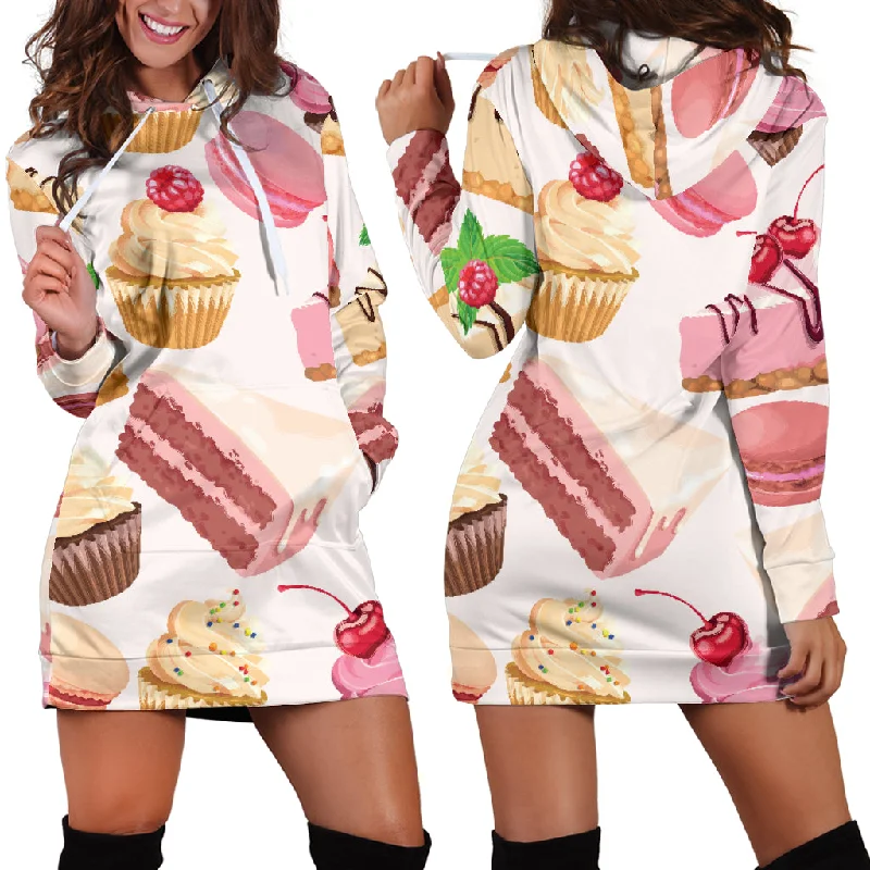 Cake Cupcake Sweets Pattern Women'S Hoodie Dress