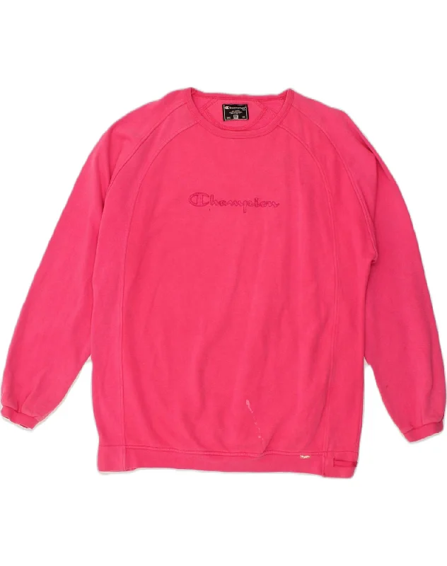 CHAMPION Womens Graphic Sweatshirt Jumper UK 20 2XL Pink Cotton