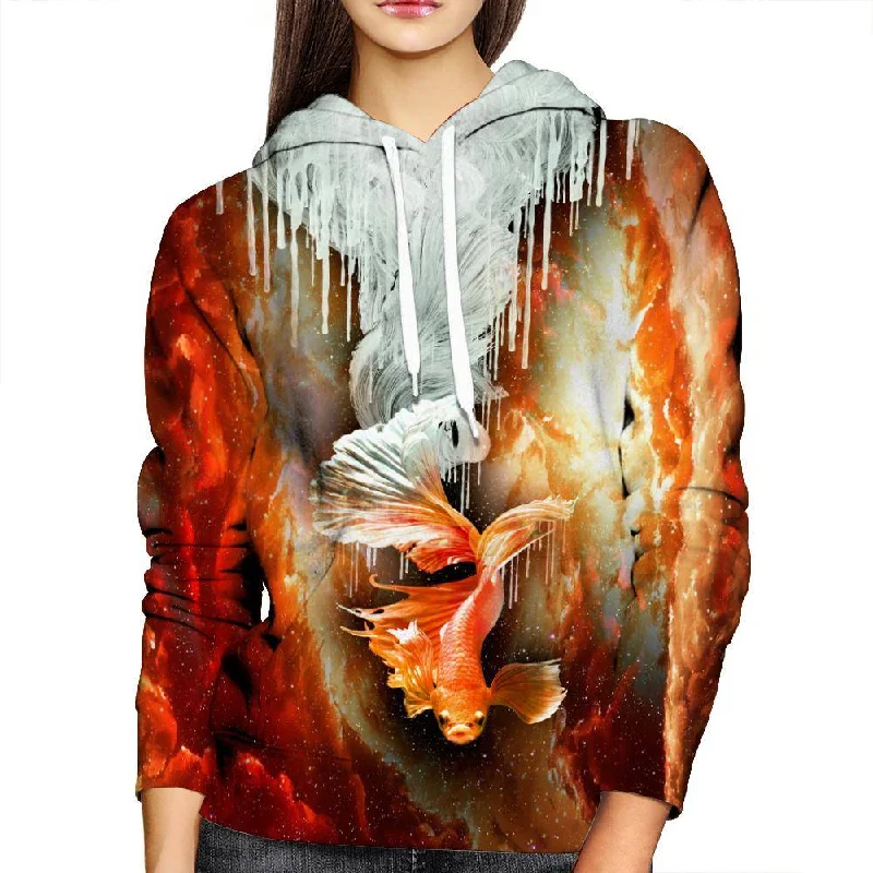 Icey Koi Fish Womens Hoodie