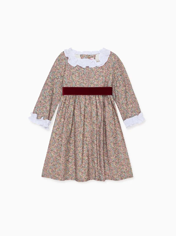 Mauve Floral Silas Girl Dress