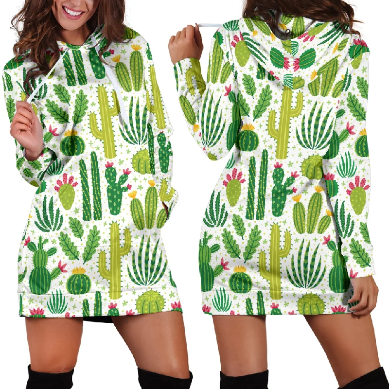 Cactus Pattern Women'S Hoodie Dress