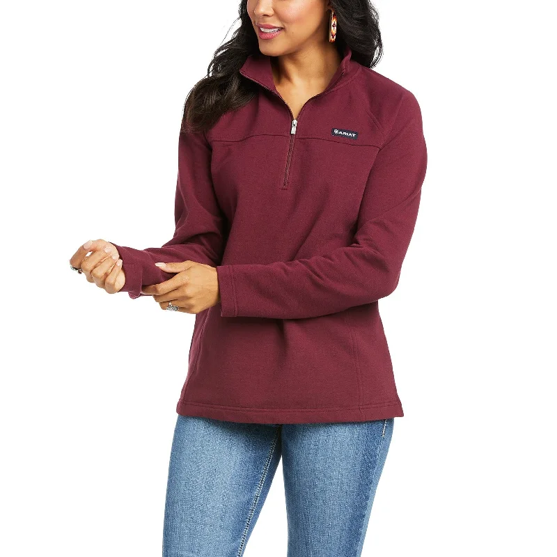 Ariat Ladies REAL Comfort Wine Red 1/2 Zip Sweatshirt 10037749