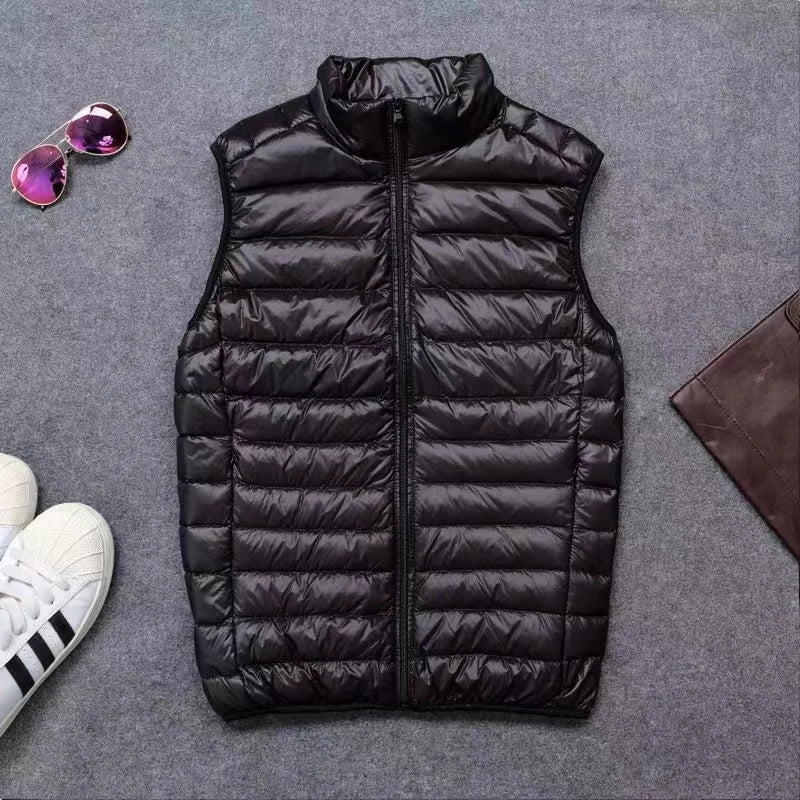 Fashionable Down Coat Men's Lightweight Jacket Sleeveless Vest Short Plus Size Outwear