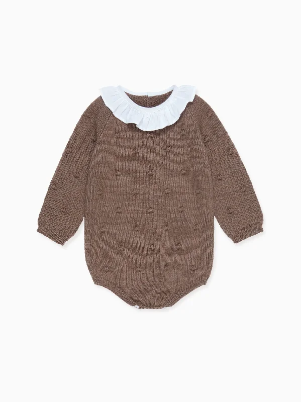 Brown Bolivia Merino Baby Romper