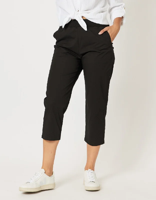 Santorini Cotton Pants - Black