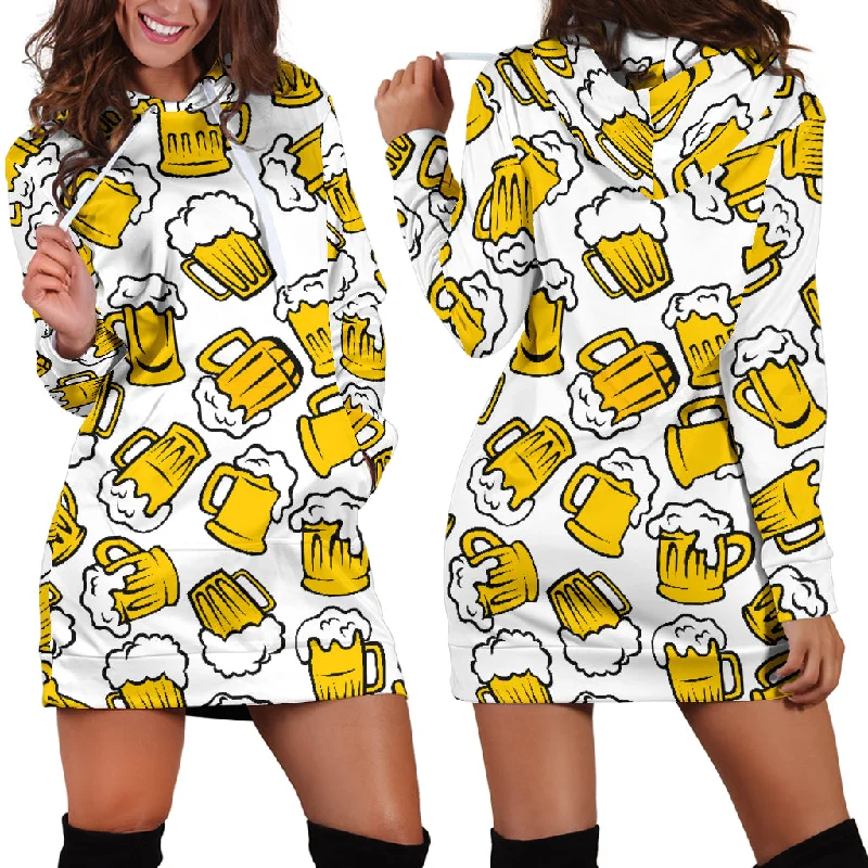 Beer Design Pattern Women'S Hoodie Dress