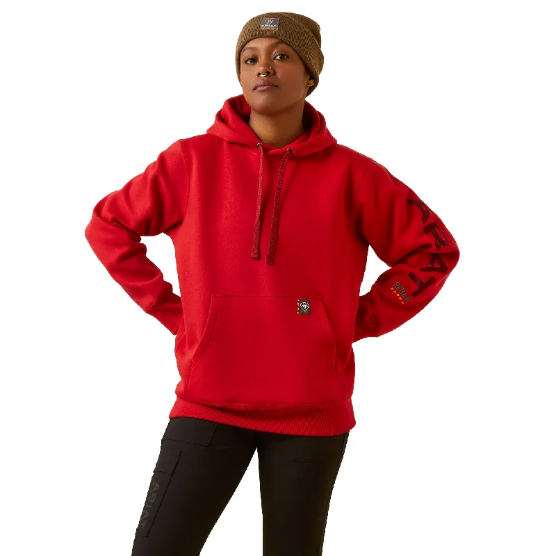 Ariat Ladies Rebar Graphic Logo Samba Red Hoodie 10046128