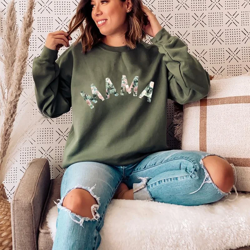 Mama Floral Print Sweatshirt