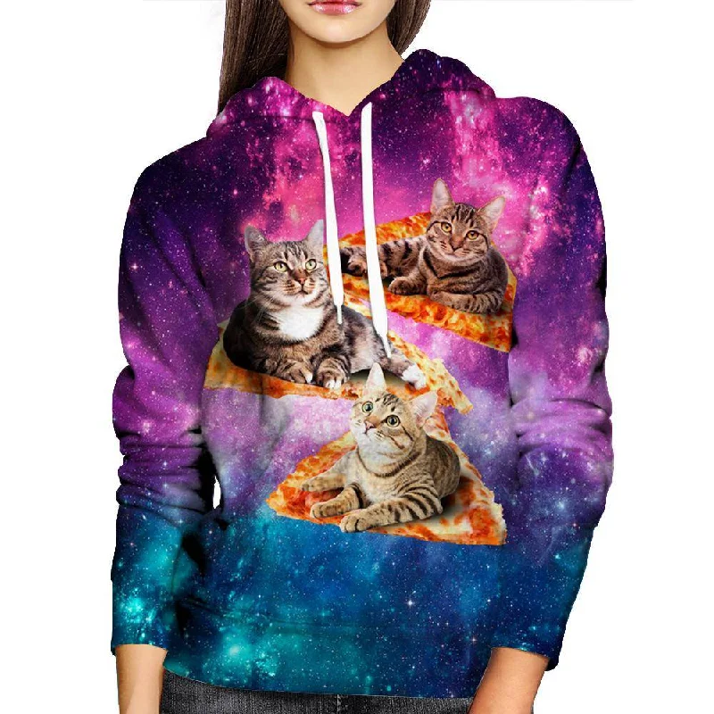 Space, Cats, & Pizza Womens Hoodie