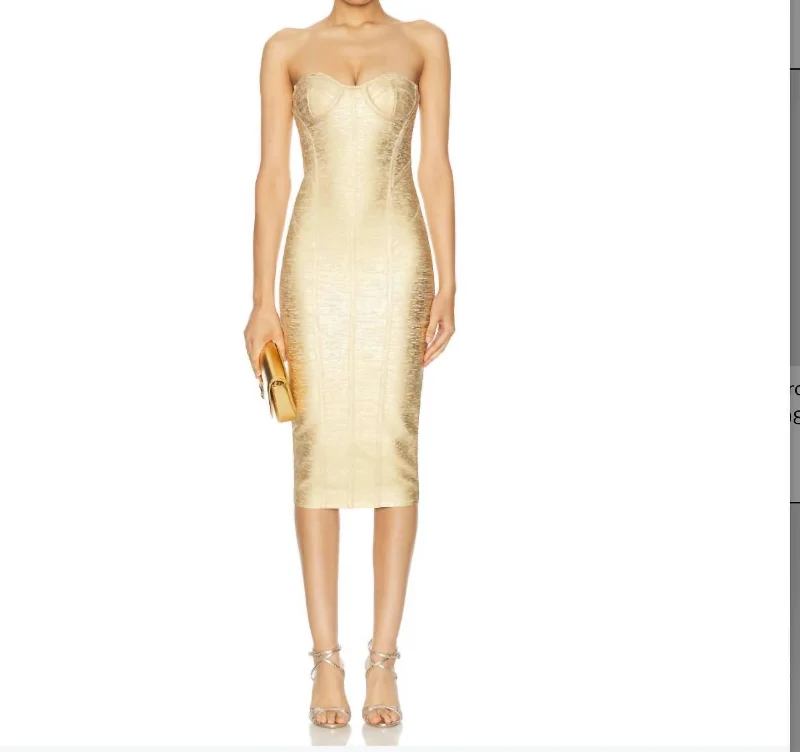 Charlize Dress In Gold