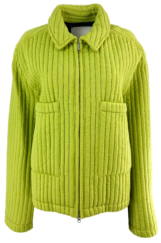 Song For The Mute Quilted Knit Jacket in Chartreuse