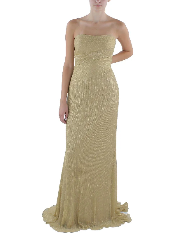 Womens Metallic Long Evening Dress