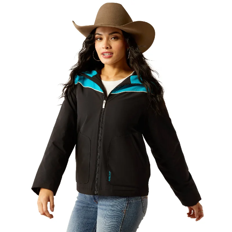 Ariat Ladies Pioneer Black/Capri Breeze StretchShell Jacket 10052115