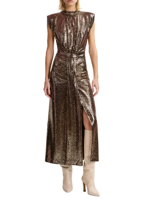 Gonnak Stretch-Jersey Midi Dress In Gold