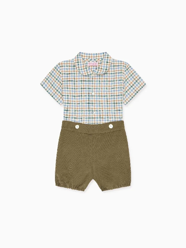 Camel Check Sando Baby Boy Set