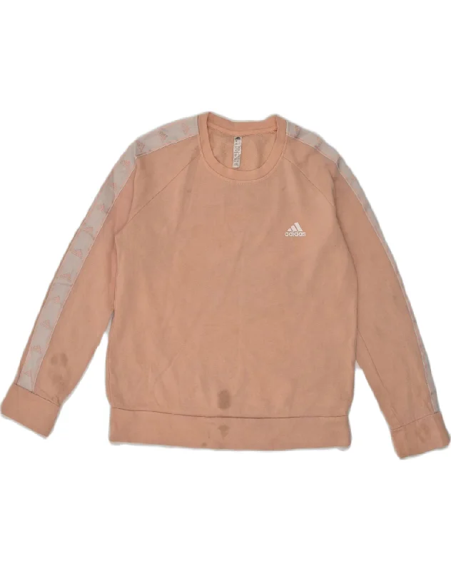 ADIDAS Womens Sweatshirt Jumper UK 16/18 Large Beige Cotton