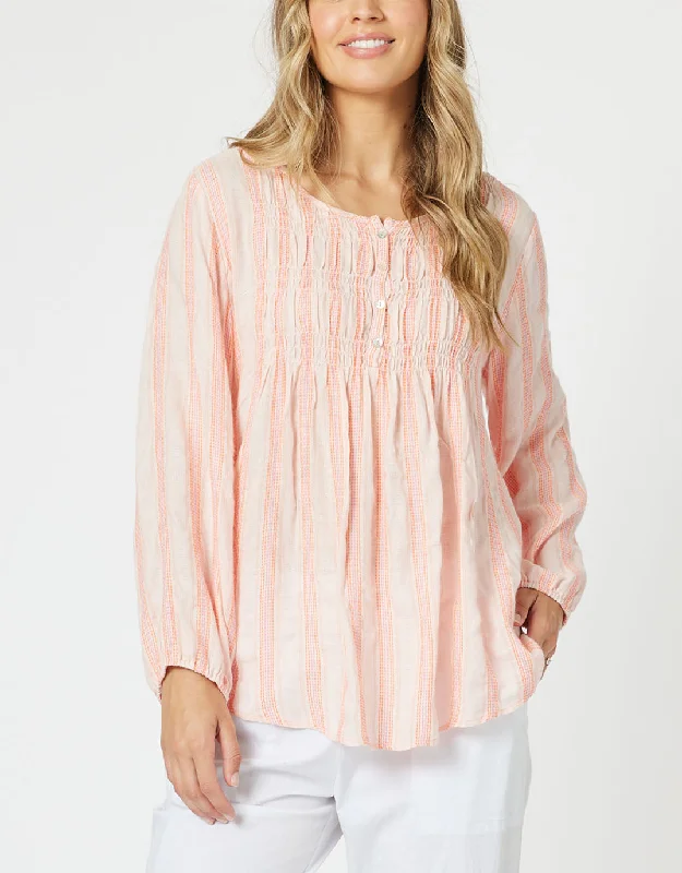 Venice Stripe Top - Papaya