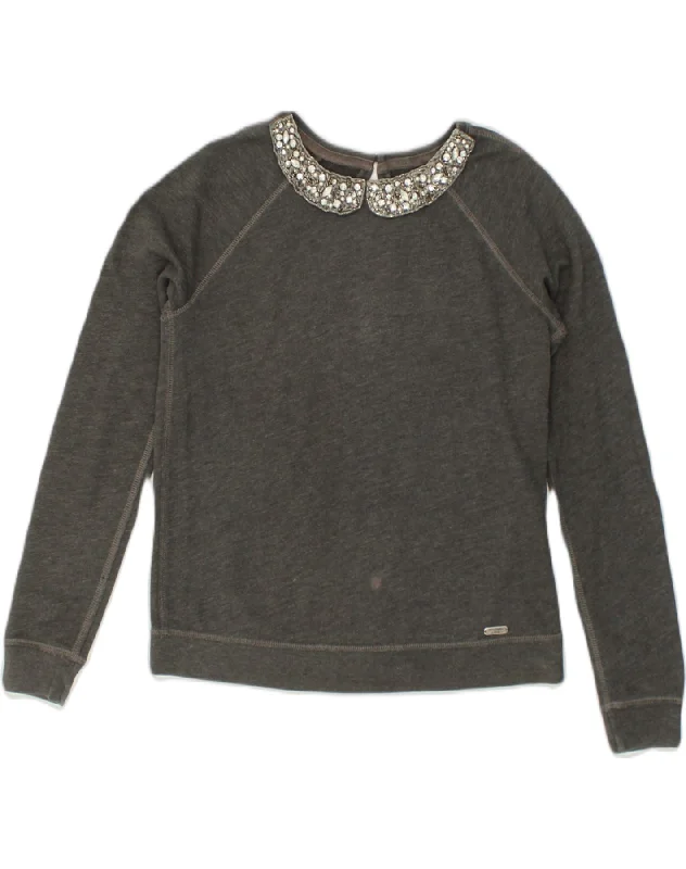 ABERCROMBIE & FITCH Womens New York Sweatshirt Jumper UK 10 Small Grey