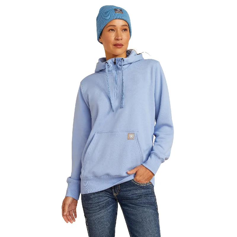 Ariat Ladies Rebar Skill Set Bel Air Blue 1/2 Zip Hoodie 10052848