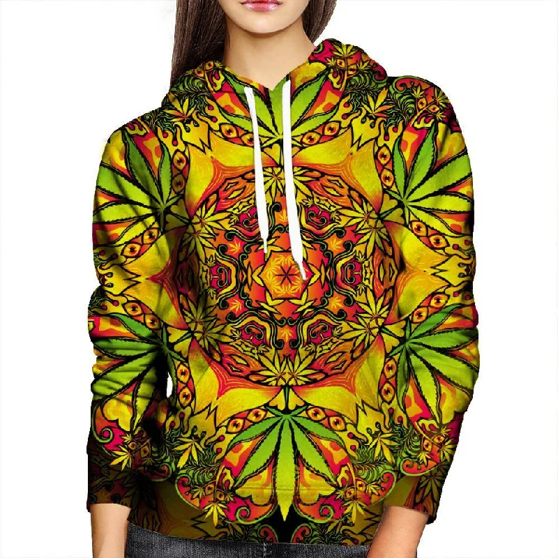 Psychedelic Weed Womens Hoodie