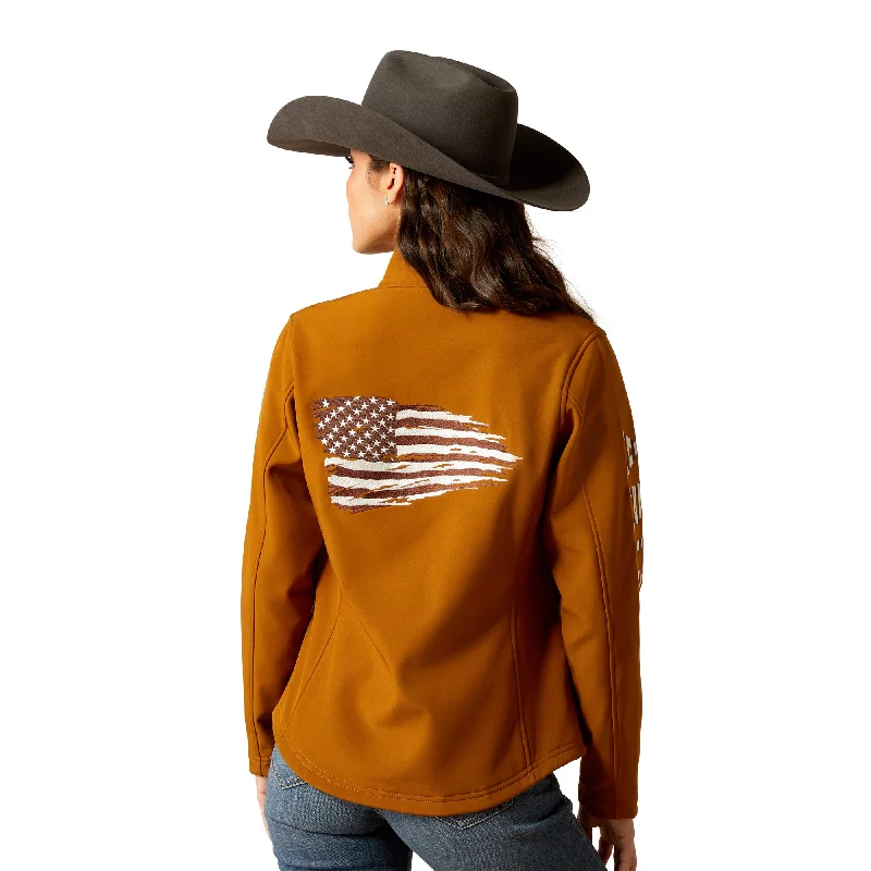 Ariat Ladies Team Patriot Chestnut Horse Softshell Jacket 10052717