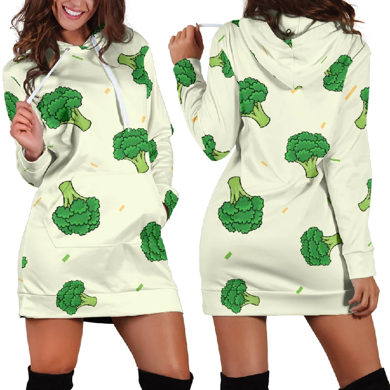 Broccoli Pattern Women'S Hoodie Dress