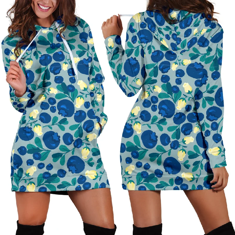 Blueberry Design Pattern Women'S Hoodie Dress