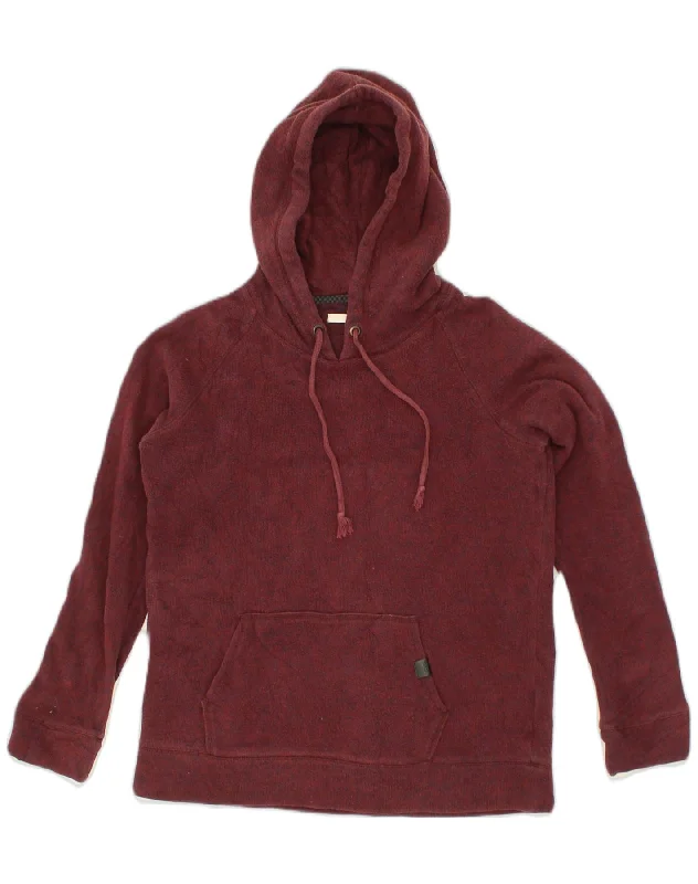 VANS Womens Loose Fit Hoodie Jumper UK 6 XS Burgundy Cotton