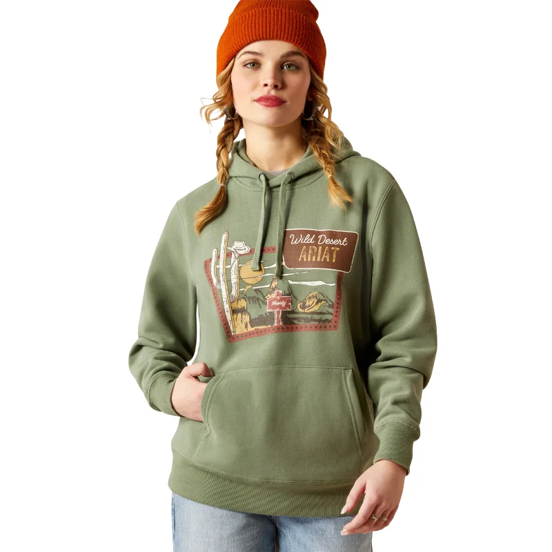 Ariat Ladies Route 66 Sea Spray Green Graphic Hoodie 10053959